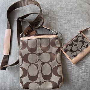 Coach bag, tan small crossbody